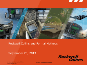 Rockwell Collins & Formal Methods in Aerospace