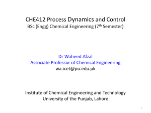 CHE412 Process Dynamics and Control BSc (Engg)