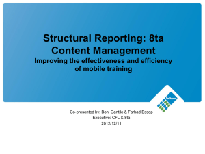 Learning and Development for 8ta: Governance and structural