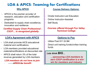 APICS… - Logistics Officer Association Symposium