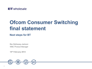 Ofcom Consumer Switching Condoc final