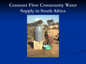 Constant Flow Community Water Supply in South Africa