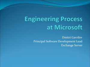 Engineering Process at Microsoft