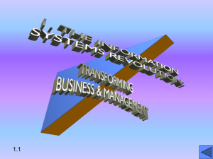 1. ORGANIZATIONAL FOUNDATIONS OF INFORMATION SYSTEMS