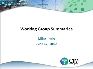 22 Working Group Agendas - CIMug