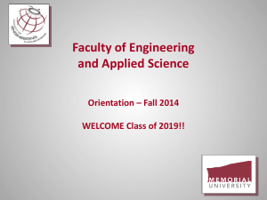 Engineering Orientation: Memorial University Class of 2019