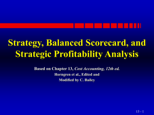 Strategy, Balanced Scorecard and Strategic Profitability Analysis