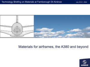 Materials for airframes, the A380 and beyond