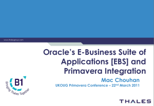 Primavera - UK Oracle User Group