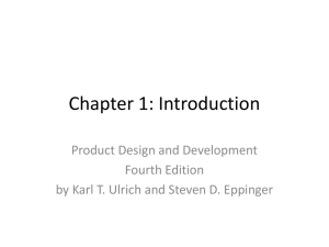 Product Design & Development: Introduction