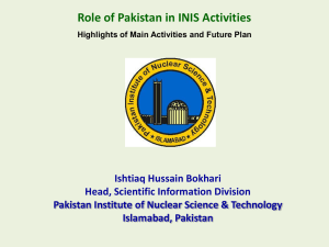 National INIS Centre of Pakistan - International Atomic Energy Agency