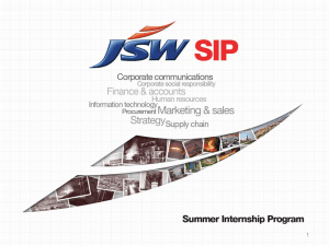 JSW SIP Internship Program Overview
