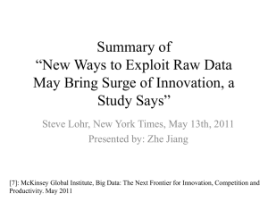 New Ways to Exploit Raw Data May Bring Surge of Innovation