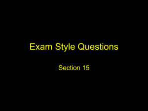 Exam Style Questions