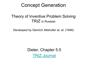 TRIZ: Inventive Problem Solving Methodology