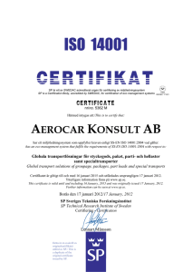 Tryck här för ISO 14001 Certifikat