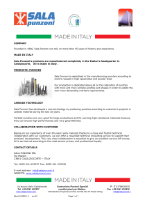 Sala Punzoni is specialized in the manufacturing of punches