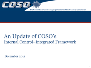 An Update of COSO`s Internal Control–Integrated Framework