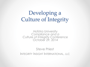 Developing a Culture of Integrity: Key Attributes & Strategies