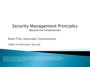 Security Management Principles - ISSA Baltimore Information