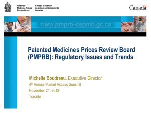 PPTX - Patented Medicine Prices Review Board