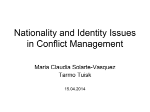 Nationality and Identity Issues in Conflict Management