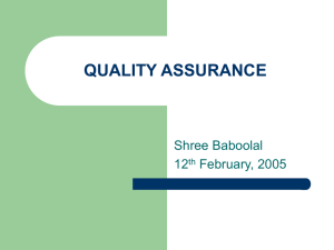 quality assurance – paho/who – ops/oms