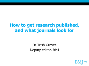 How to get research published, and what journals look for