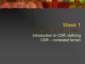 Introduction to CSR
