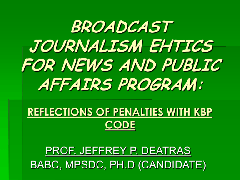 Journalism Ethics In News Sources