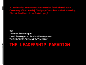 Leadership Development Presentation for Leo District 404B2