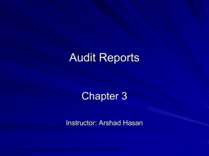Chapter 3 – Audit Reports