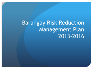 Barangay Risk Reduction Management Plan (2013-2016)