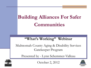 Multnomah County Gatekeeper Presentation