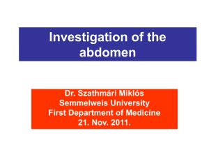 Investigation of the abdomen