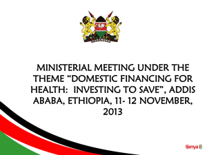 Health financing in Kenya: Domestic financing