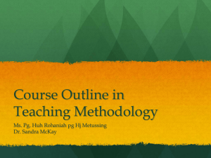 Teaching Methodology Course Outline: ASEAN Context