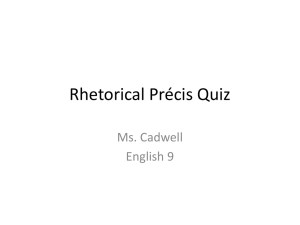 Rhetorical Précis Quiz - English 9