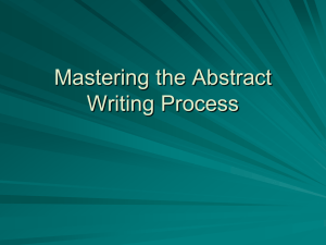 Mastering the Abstract Writing Process
