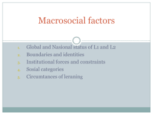 Macrosocial Factors in Second Language Acquisition (SLA)