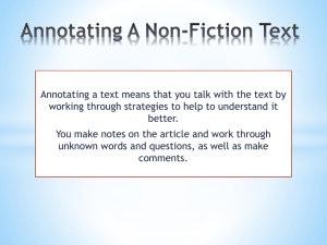 Annotating Texts: Strategies for Understanding Non-Fiction
