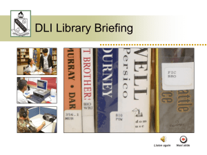DLI Library Briefing: Resources & Policies