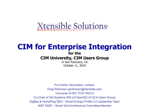 CIM for Enterprise Integration - IEC 61968 Series - CIMug