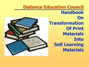 Self-learning materials (SLMs)