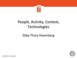 People Activities Context Technologies