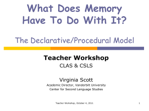 Memory - Vanderbilt University