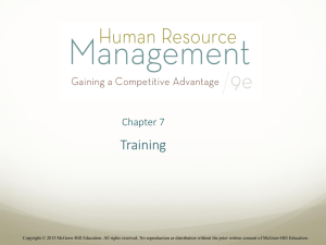 HR Training: Needs, Methods, Evaluation & Diversity