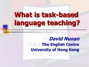 Task-Based Language Teaching (TBLT) Presentation