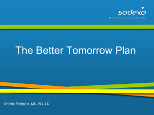 Sodexo Better Tomorrow Plan