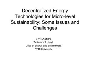Decentralized Energy Technologies for Micro